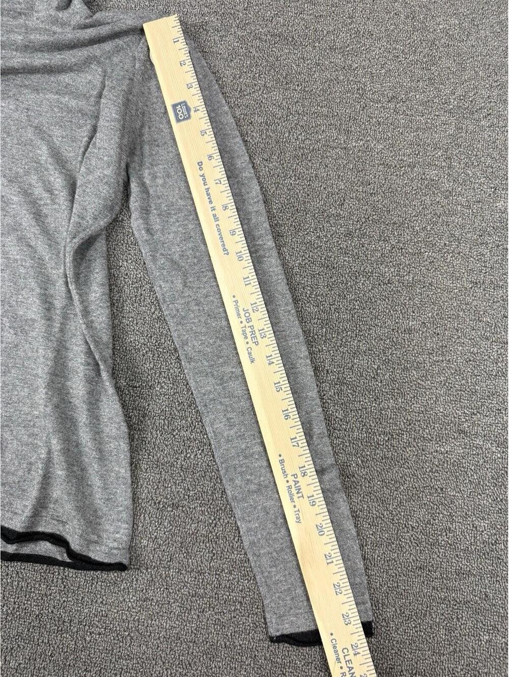 August Silk Women's L Gray & Black Turtleneck Sweater Silk Blend Quiet Luxury - Picture 7 of 9